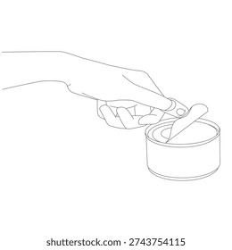 opening an aluminum can with a pull tab, simple minimal illustration..eps
