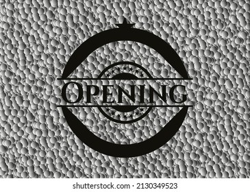 Opening black badge with bubbles background. Vector Illustration. Detailed. 