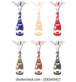 Botella De Apertura De La Ilustración Del Vector De Champagne
