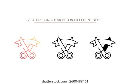 Opening ceremony icon design with white background stock illustration