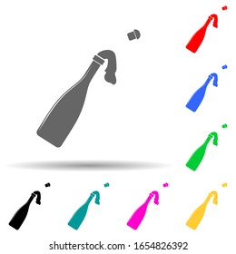 opening champagne multi color style icon. Simple glyph, flat vector of party icons for ui and ux, website or mobile application