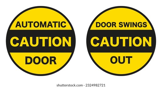 Opening and closing automatic doors. Plates for automatic doors. Background sticker. Vector illustration. EPS 10.