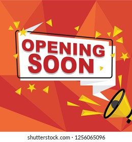 Opening Coming Soon Banner Poster Badge Design Element