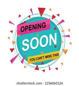 Opening Coming Soon Banner Poster Badge Design Element