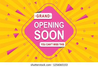 Opening Coming Soon Banner Poster Badge Design Element