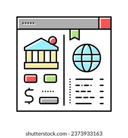 opening correspondent accounts color icon vector. opening correspondent accounts sign. isolated symbol illustration
