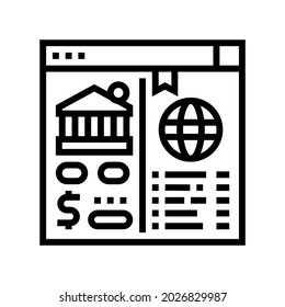 opening correspondent accounts line icon vector. opening correspondent accounts sign. isolated contour symbol black illustration