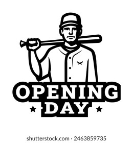 Opening day, baseball logo, emblem.