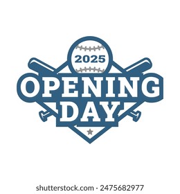 Opening day, baseball logo, emblem.