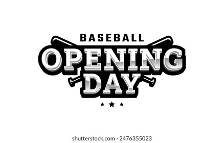 Opening day, baseball logo, emblem.