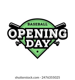 Opening day, baseball logo, emblem.