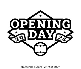 Opening day, baseball logo, emblem.