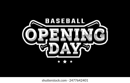 Opening day, baseball logo, emblem on a dark background.