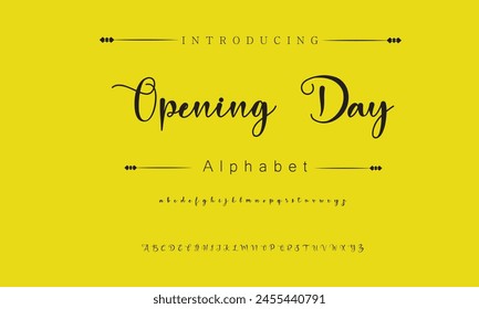 Opening Day Signature Font Calligraphy Logotype Script Brush Font Type Font lettering handwritten