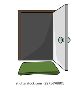 Tür öffnen, vorwärts fliegen, in die Tür eintreten. Opportunity Metapher.