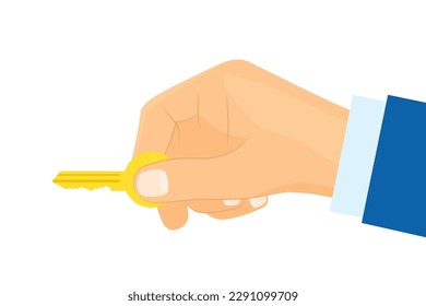 opening door with a key- vector illustration