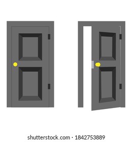 opening doors on white background
