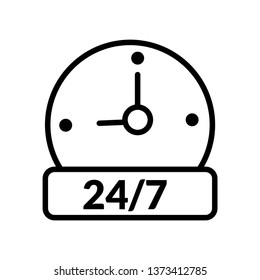 Opening Hour- black linear Opening Hour vector illustration symbol icon