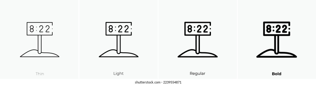 opening hours icon. Thin, Light Regular And Bold style design isolated on white background