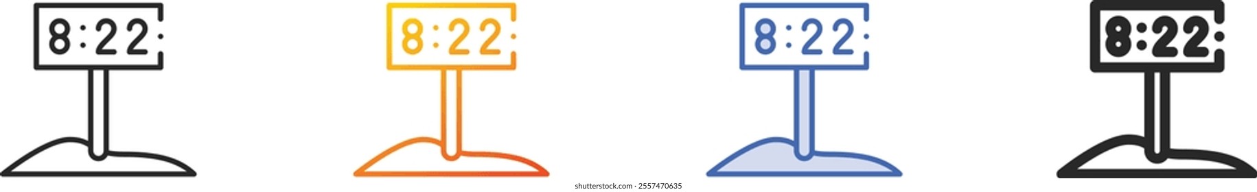 opening hours icon.Thin Linear, Gradient, Blue Stroke and bold Style Design Isolated On White Background