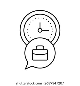 opening hours information line icon vector. opening hours information sign. isolated contour symbol black illustration