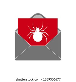 Öffnen einer infizierten E-Mail mit einem Virus - Stock-Vektorgrafik