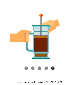 Opening lid of coffee pot flat icon