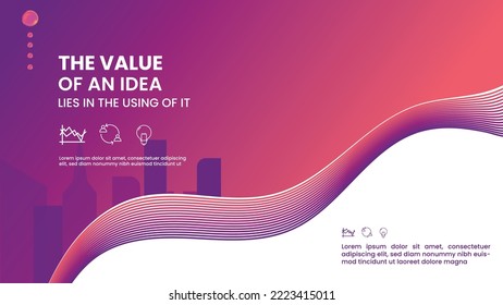 opening presentation page with city sunset concept, for ppt, catalog etc