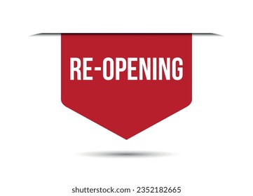 Re opening red banner design vector illustration