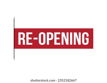Re opening red banner design vector illustration
