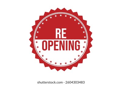 Re opening red ribbon label banner.