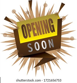 Opening shortly. Vector Stock Graphics. Advertising Banner