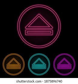 opening sign in a circle color neon set. Simple thin line, outline vector of web icons for ui and ux, website or mobile application