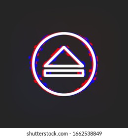 Opening sign in a circle glytch icon. Simple thin line, outline vector of web icons for ui and ux, website or mobile application