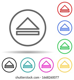 Eröffnungszeichen in einem Kreis mehrfarbiges Symbol. Einfache dünne Linie, Vektorillustration von Web-Icons für i und ux, Website oder mobile Applikationen