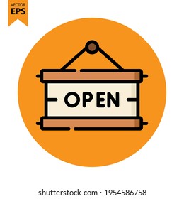 Opening sign icon vector design. Restaurant symbol for your website design, logo, app, UI. Eps10 vector illustration.