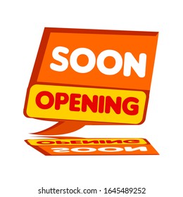Opening soon background composition with flat design.vector