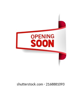 Opening soon banner design template. Announcement of New Product or Store Opening. Promotion or announcement label vector illustration. 