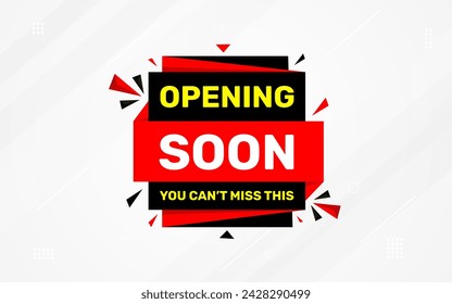Opening Soon banner template vector design. Online shop opening background, Special Discount marketing poster design for web and Social. sale banner vector template Design.