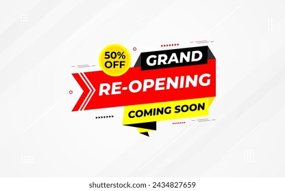 Opening Soon banner template vector design. Online shop opening background, Special Discount marketing poster design for web and Social. sale banner vector template Design.