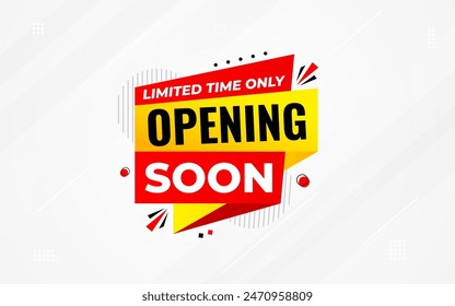 Opening Soon banner template vector design. Online shop opening background, Special Discount marketing poster design for web and Social. sale banner vector template Design.