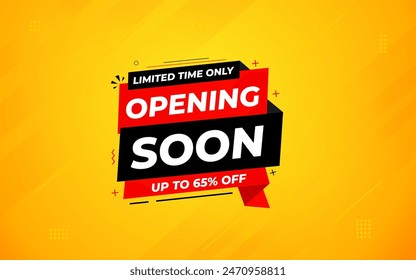 Opening Soon banner template vector design. Online shop opening background, Special Discount marketing poster design for web and Social. sale banner vector template Design.