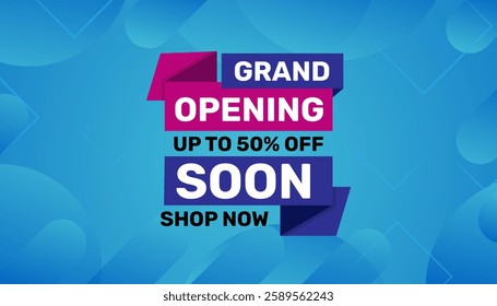 Opening Soon banner template vector design. Online shop opening background, Special Discount marketing poster design for web and Social. sale banner vector template Design.