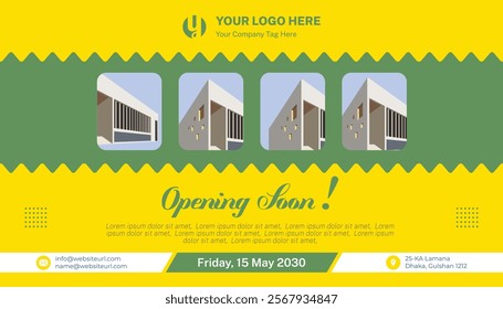 Opening Soon Banner vector illustration, background for new store, club, etc. Template banner, flyer, design element, and decoration for the opening ceremony