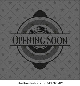 Opening Soon black emblem. Vintage.