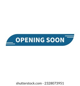Opening Soon In Blue Color And Rounded Rectangle Shape With White Line For Announcement
