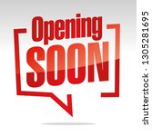 Opening Soon in brackets speech red white isolated sticker icon banner