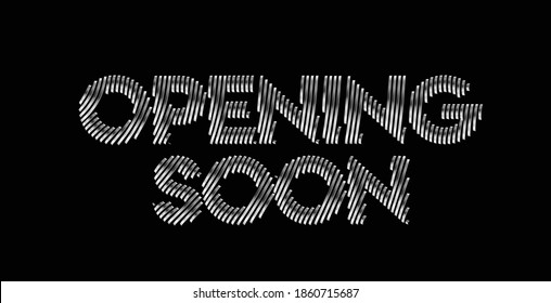 Opening Soon Calligraphic Silver Style Text Vector illustration Design.