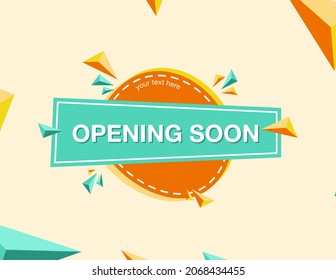 Opening Soon Composition With Flat Design. Opening Soon Invitation Card.