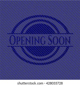 Abriendo pronto con textura de denim